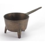 Antique bronze three footed skillet, 37.5cm in length :For Further Condition Reports Please Visit