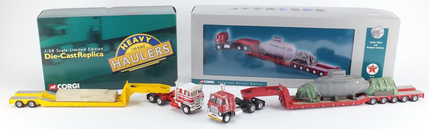 Corgi die Texaco Star Explorer and a Heavy Hauler, both with boxes and scale 1:50 : For Further