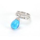 18ct white gold diamond and blue gemstone ring, by Chantecler Capri, size M, approximate weight 8.0g