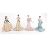 Four Coalport Age of Elegance figurines, Summer Fragrance, Midsummer Dream, Spring Pageant and
