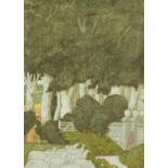 Simon Palmer - The Meeting Place, limited edition etching in colour, 6/75, mounted and framed, 22.