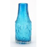 Whitefriars kingfisher blue textured bottle vase, designed by Geoffrey Baxter, 20cm high :For