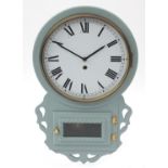 Contemporary pale blue drop dial wall clock, with quartz movement, 60cm high : For Further Condition