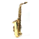Jupiter 500 series brass saxophone, with Mother of Perl keys and fitted case, numbered 101116,