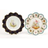Two Royal Crown Derby cabinet plates, each hand painted with birds of Paradise including one by C