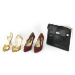Bally handbag and two pairs of heels including a pair of snakeskin design : For Further Condition