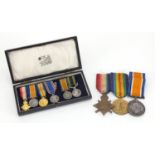 British Military World War I medals and miniatures including Victory medal and 1914-15 Star