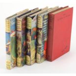 Five Enid Blyton hardback books, four with dust jackets comprising Shock for The Secret Seven