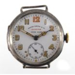 Gentleman's Favre-Leuba & Co by Zenith military issue wristwatch, with subsidary dial, luminous