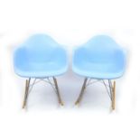 Pair of Charles & Ray Eames design RAR rocking chairs, each 71cm high : For Further Condition