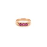 9ct gold pink stone ring, size M, approximate weight 2.9g : For Further Condition Reports Please