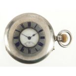 Gentleman's silver J W Benson half hunter pocket watch, the movement numbered 9949, 5cm in