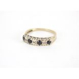 9ct gold sapphire and diamond half eternity ring, size P, approximate weight 2.6g : For Further