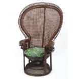 Vintage Emmanuelle peacock chair, 142cm high : For Further Condition Reports Please Visit Our