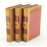 Letters of Horace Walpole, set of three early 19th century leather bound hardback books, volumes