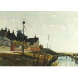 Vaughan Bevan - Salthouse, Norfolk, watercolour, inscribed verso, mounted and framed, 49cm x