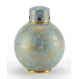 Royal Worcester porcelain potpourri vase and cover, hand gilded in the seaweed pattern onto a