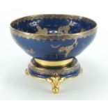 Carlton Ware bowl on stand, hand painted and gilded in the Paradise Bird and Tree pattern, overall