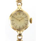 Ladies Girard Perregaux wristwatch with 9ct gold strap, 1.7cm in diameter :For Further Condition