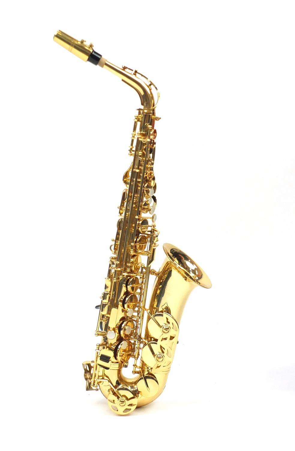 Jupiter 500 series brass saxophone, with Mother of Perl keys and fitted case, numbered 101116, - Image 6 of 10