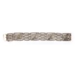 Art Deco silver marcasite bracelet, 19cm in length, approximate weight 50.5g :For Further