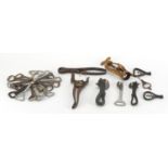 Corkscrews and bottle openers including James Heeley & Sons double lever patent and The Tangent