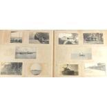 Late 19th/Early 20th century black and white photograph album, probably of Burma including ships,
