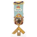 9ct gold and enamel Earl's Court Masonic Lodge jewel, presented to W Bro George Spencer Evans,