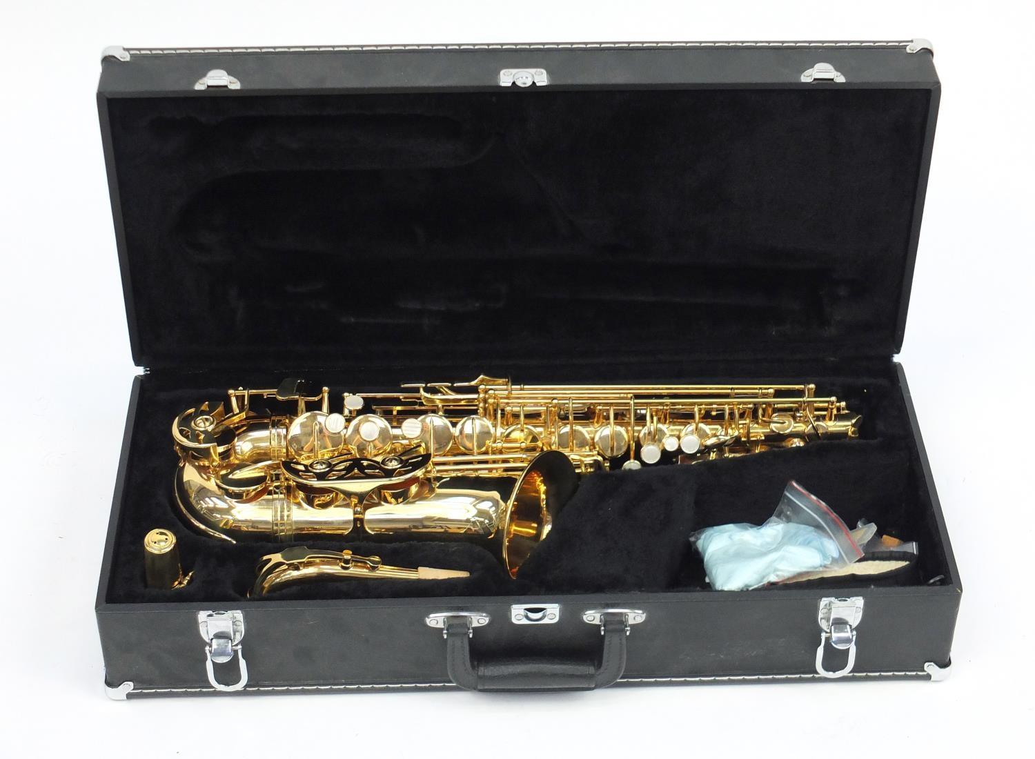 Jupiter 500 series brass saxophone, with Mother of Perl keys and fitted case, numbered 101116, - Image 9 of 10