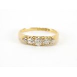 Victorian 18ct gold diamond five stone ring, Birmingham 1902, size P, approximate weight 3.5g,