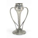 Arts & Crafts Liberty & Co Tudric pewter vase with twin handles designed by Archibald Knox,