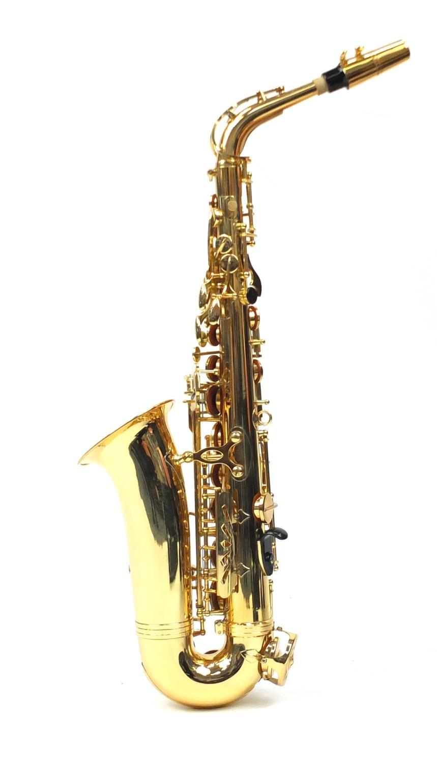 Jupiter 500 series brass saxophone, with Mother of Perl keys and fitted case, numbered 101116, - Image 4 of 10