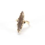 9ct gold smoky quartz ring, size O, approximate weight 5.3g : For Further Condition Reports Please