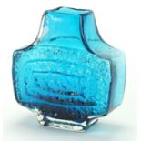 Whitefriars kingfisher blue TV vase, designed by Geoffrey Baxter, 17.5cm high :For Further Condition