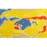 Abstract composition, oil on canvas, bearing an indistinct signature and inscription verso,