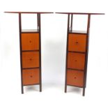 Pair of Charles Renni McIntosh design three door side cabinets, each 161cm high : For Further
