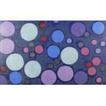 Abstract composition, colourful circles, oil, on canvas, bearing a signature probably Calden,