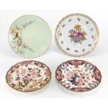 Four cabinet plates comprising two Royal Crown Derby Imari pattern, Dresden and an aesthetic