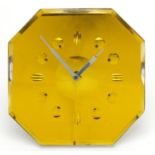 Art Deco octagonal glass wall clock, with Smiths eight day movement, 24.5cm x 24.5cm : For Further