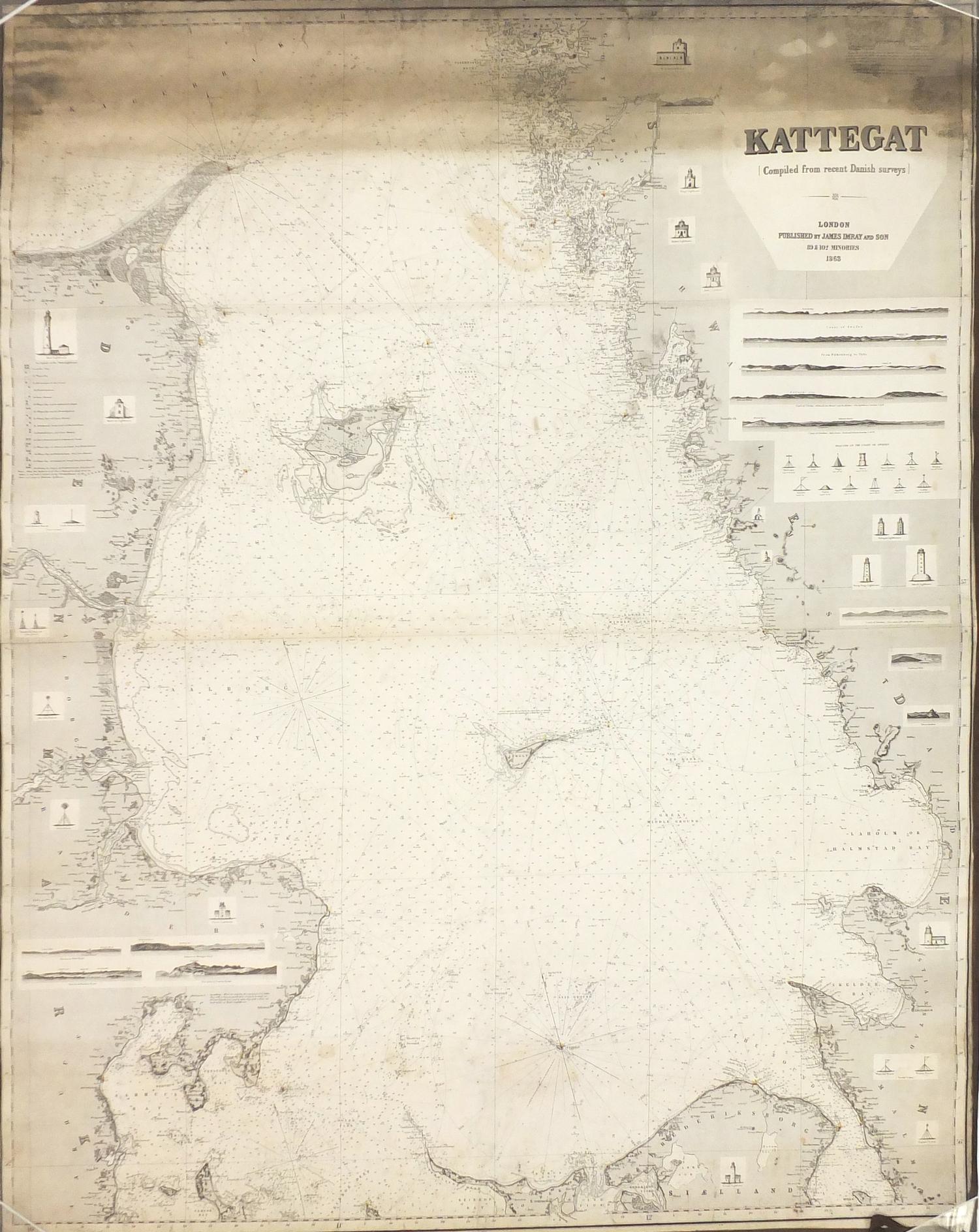 Three 19th century Nautical Charts comprising Kattegat compiled from recent Danish surveys published - Image 10 of 13