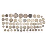 19th century and later British and World coinage, some silver including 1873 and 1875 five francs,
