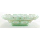 19th century Bohemian green flashed cut glass centre bowl, made for the Islamic market, hand