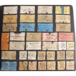 Collection of vintage British Railways tickets, predominantly 1950's and 1960's, arranged in two