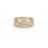 10ct gold diamond ring, size N, approximate weight 2.6g : For Further Condition Reports Please Visit