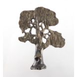 Silver oak tree pendant, 5cm in length, approximate weight 21.2g : For Further Condition Reports