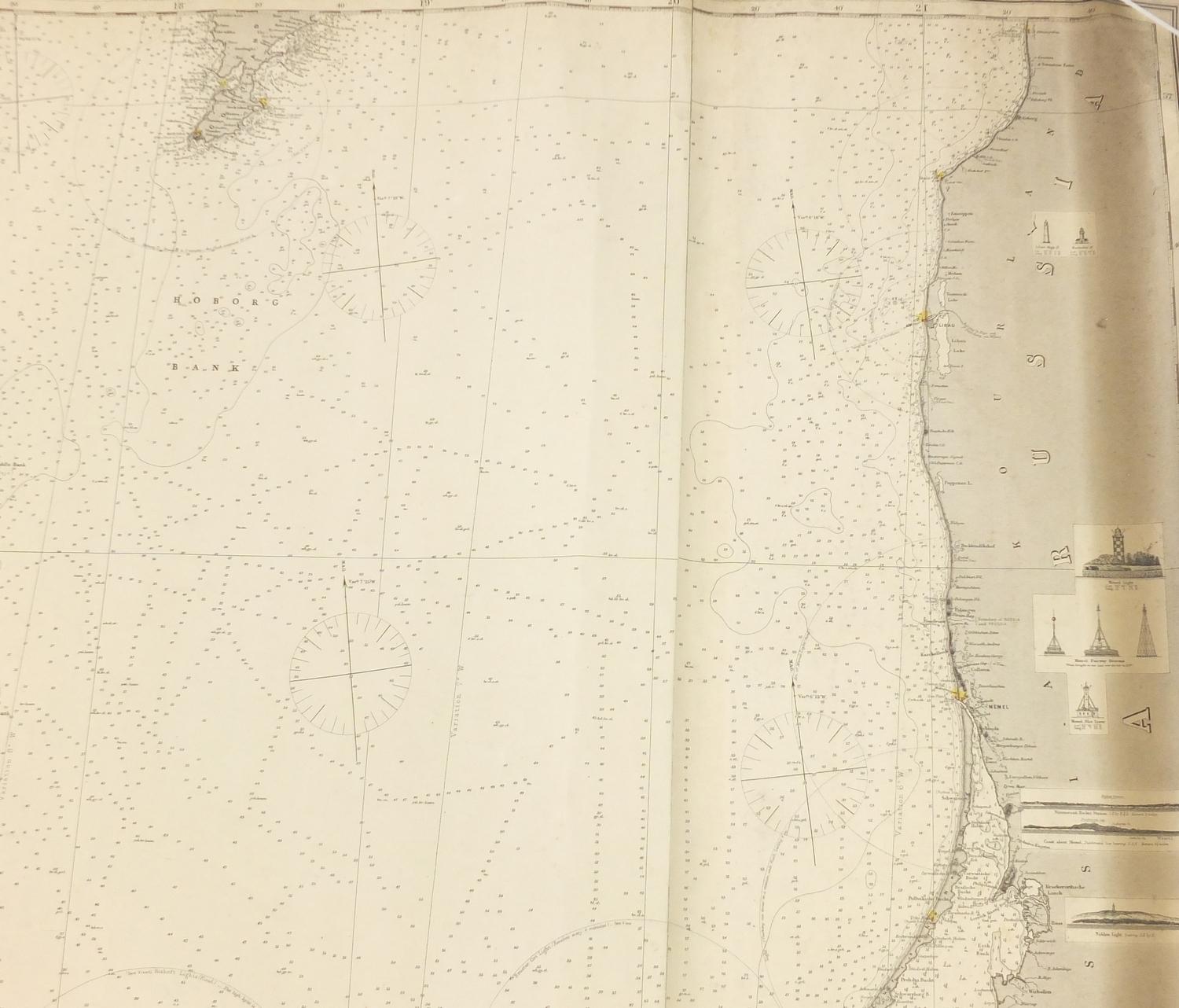 Three 19th century Nautical Charts comprising The North Sea drawn by J S Hobbs published by - Image 12 of 19