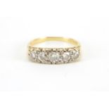 18ct gold diamond five stone ring, size P, approximate weight 4.5g :For Further Condition Reports