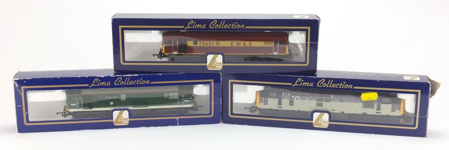 Three Lima OO gauge locomotives with boxes, Sir Herbert Walker E6003, EW & S 7313 and EPS 37605 :For