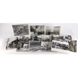 Vintage black and white stage photographs including Battle of The Bulge, Boys World and The Heroes