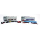 Two Corgi die cast Heavy Haulage vehicles with boxes, scale 1:50, Wrekin Roadways 18007 and Northern